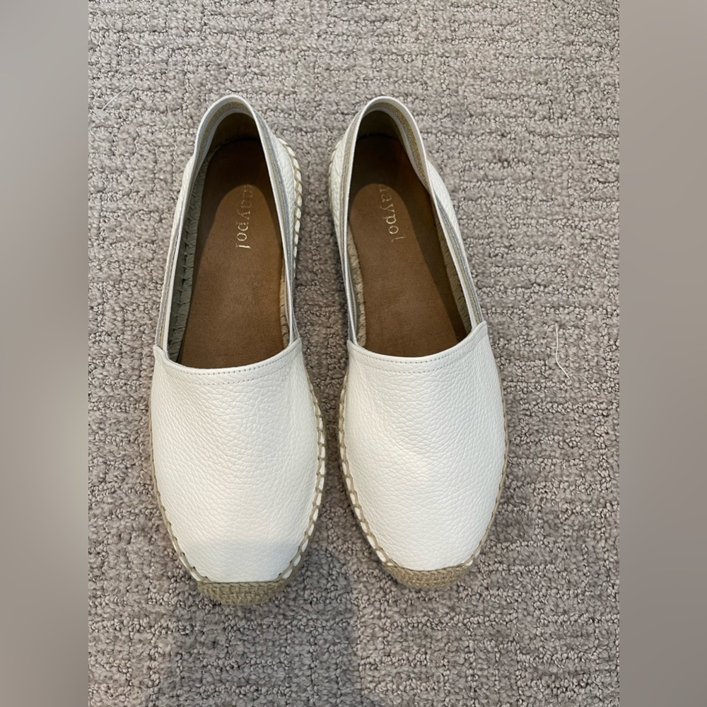 White Leather Espadrille Sandals